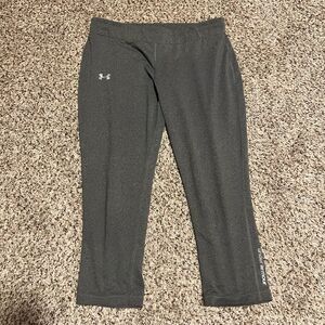 Under Armour HeatGear Cropped Athletic Leggings Workout‎ Pants Gray MD